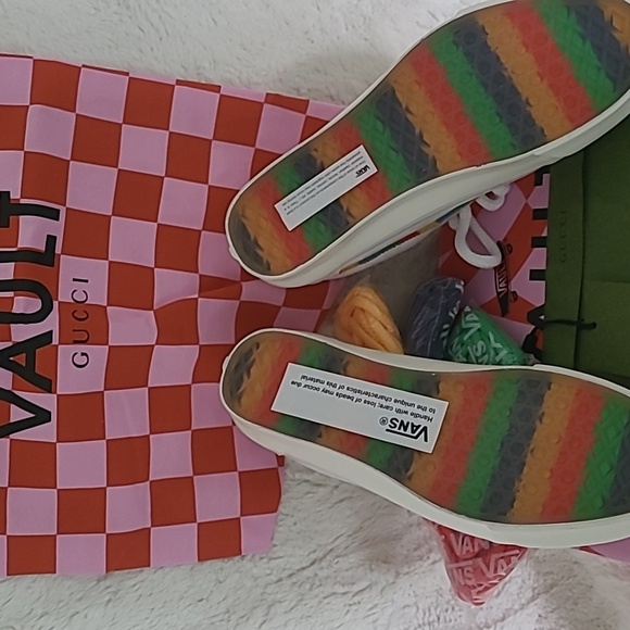 Gucci X Vans beaded suede skate sneaker M7 W8.5 new in box - Picture 5 of 7